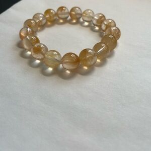Natural Golden Rutilated Quartz Bracelet – Clear, Clean, Rare Inclusions